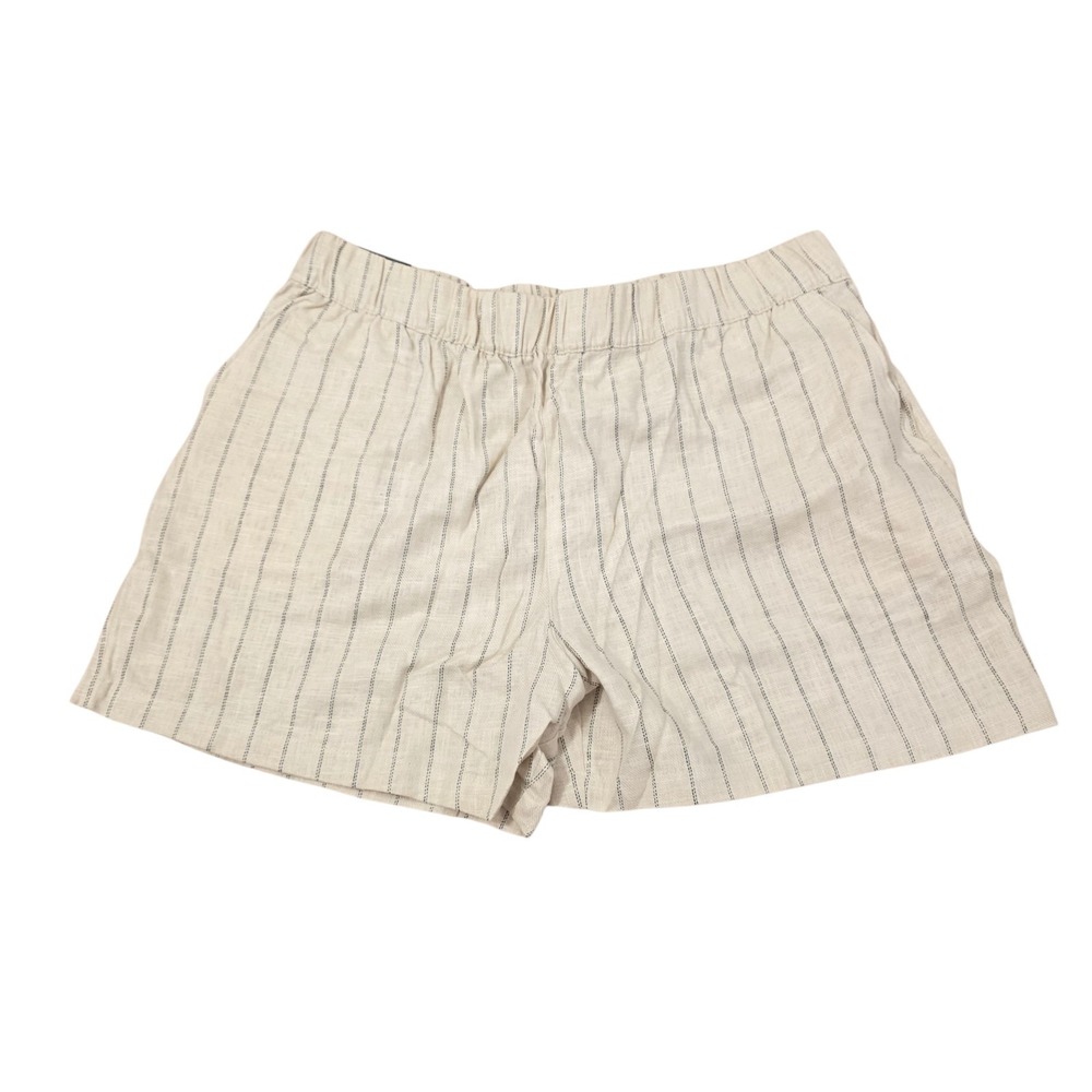 Blank NYC Beige Black Striped Linen Blend Pull On Coastal 5" Inseam Shorts Sz XL